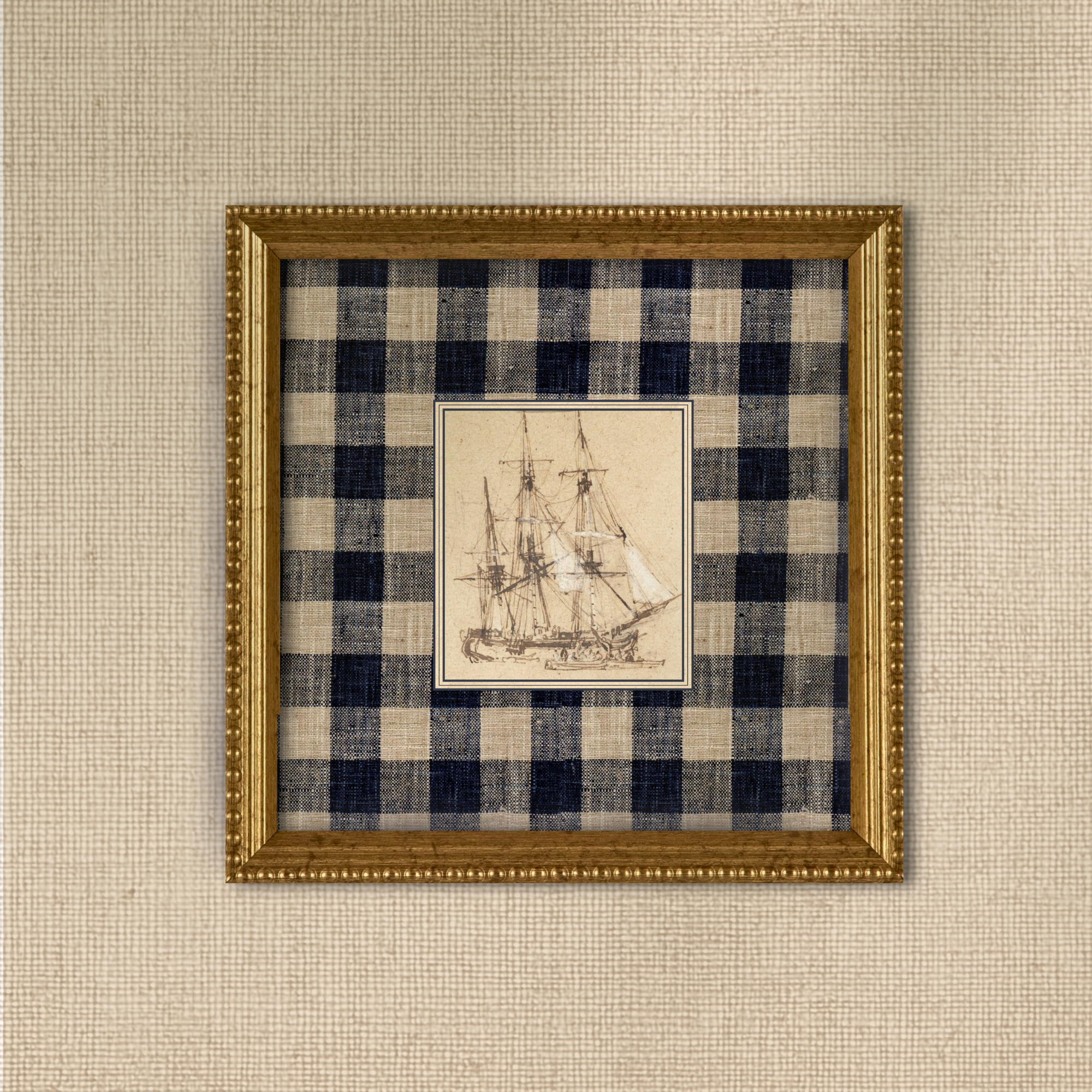 Gingham & Galleons - Vintage Sailboat