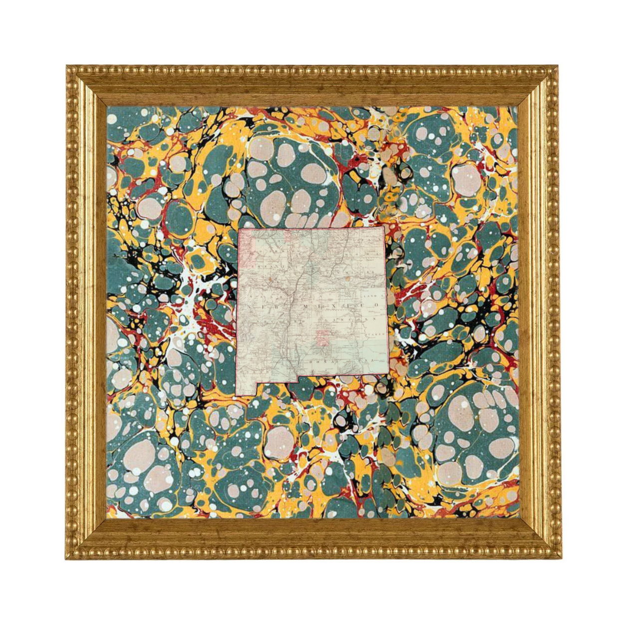 Marbled Vintage Map - New Mexico