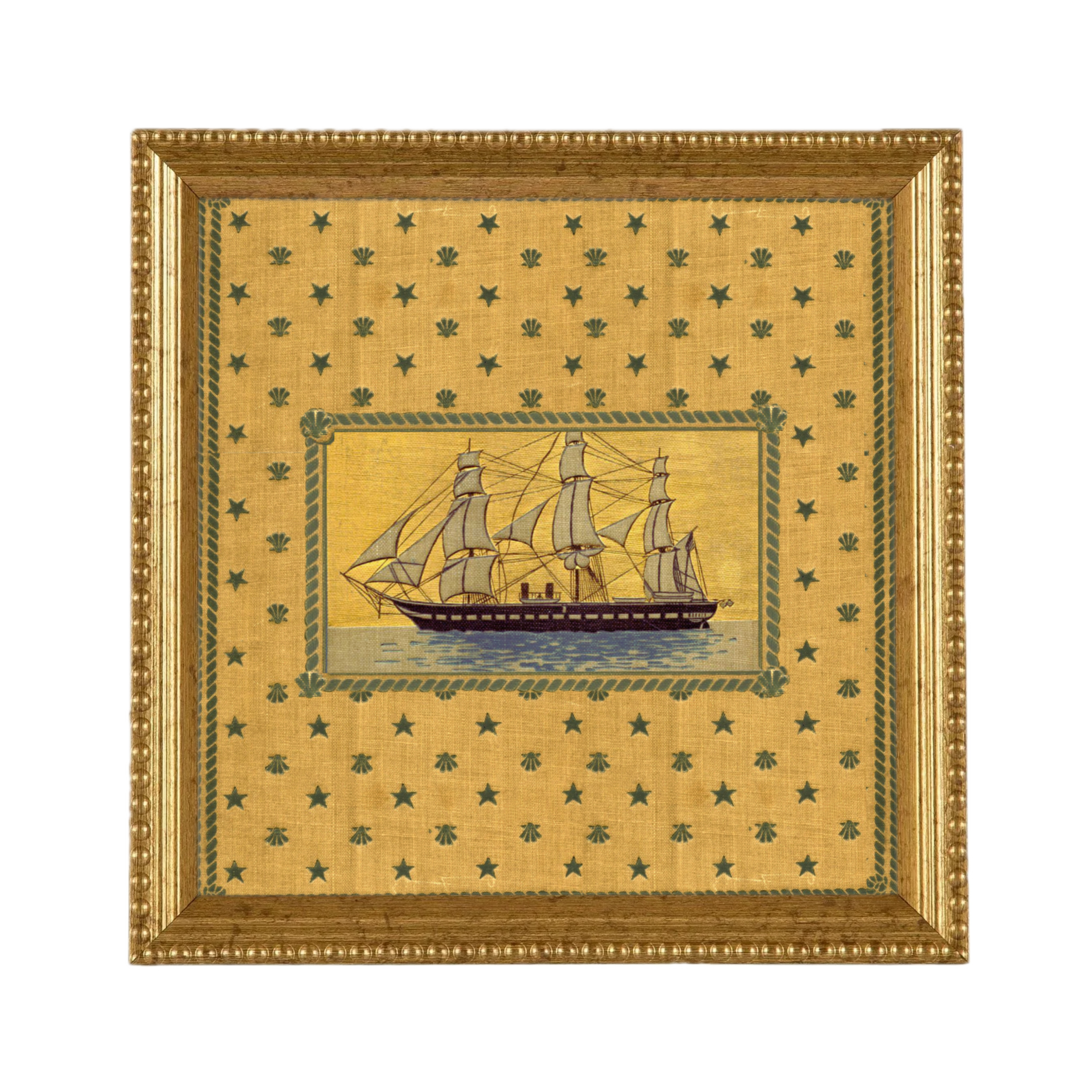 Vintage Gold Boat - 8 x 8"