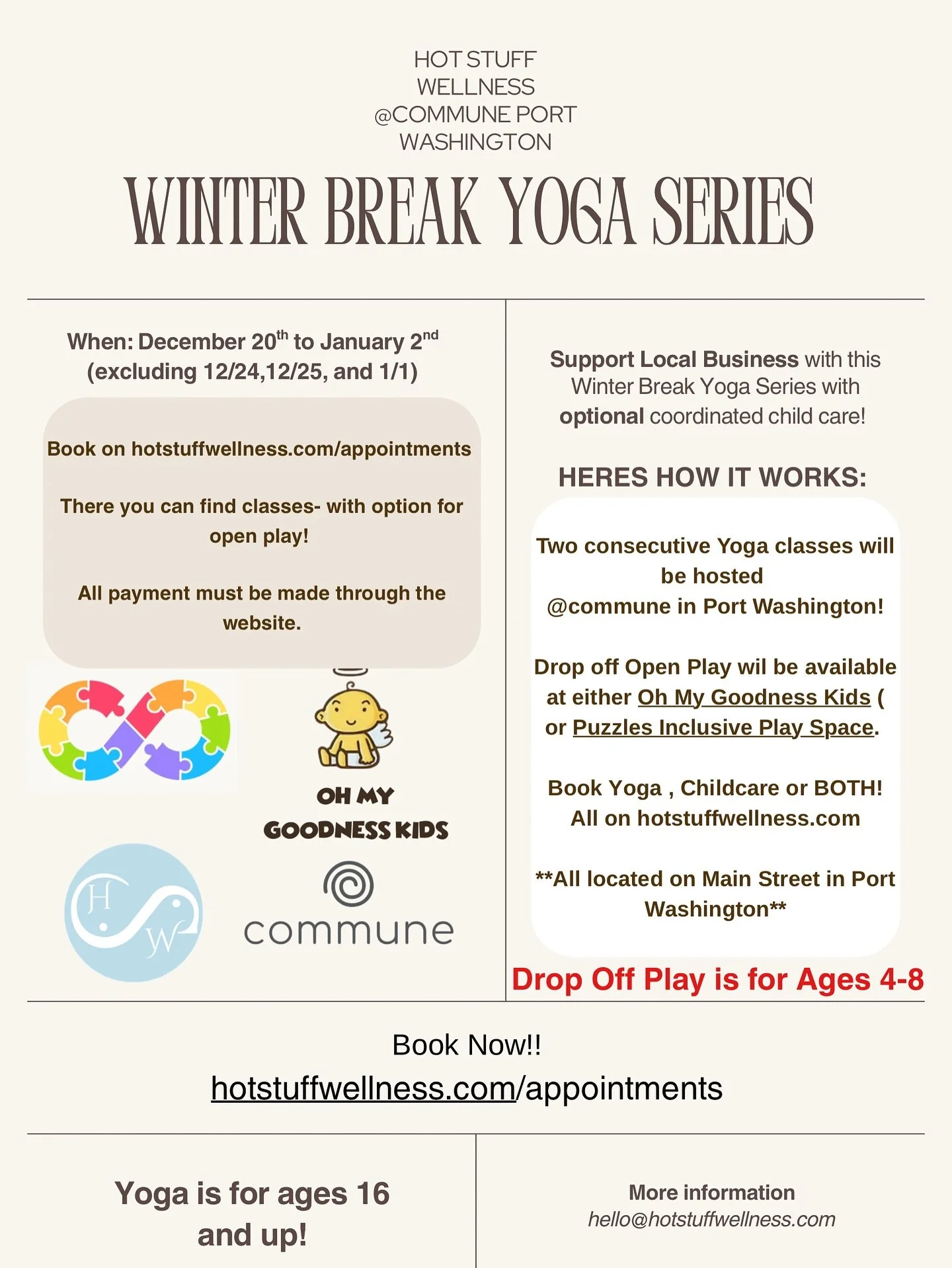 I am so excited to share this amazing Winter Yoga Series taking place @commune_pw hosted by @hotstuffwellness and led by master yoga teacher Sydney Rosenberg (that&rsquo;s me!!) BUT&hellip;.THERE&rsquo;S MORE.

Each class offered. That&rsquo;s right&