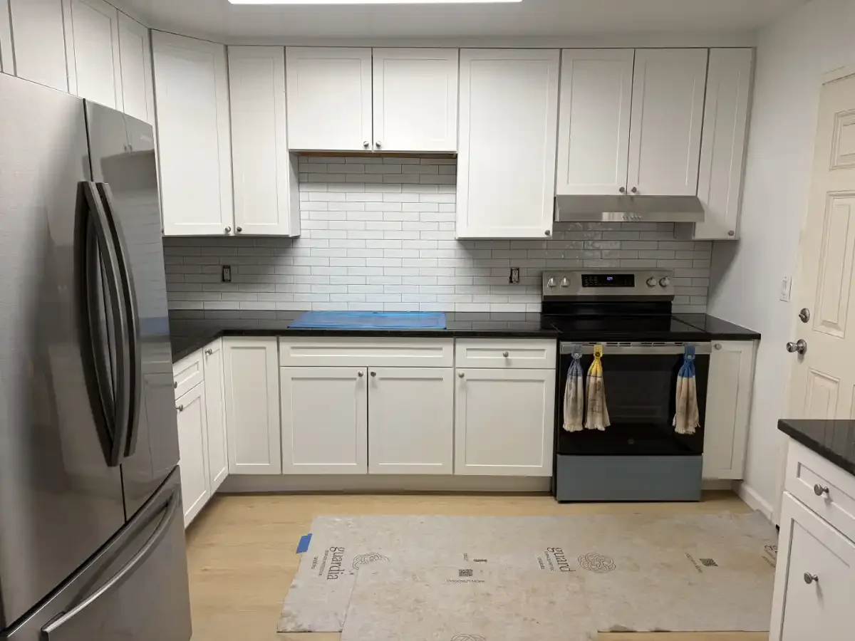 Remodeled kitchen with custom cabinets in Redding