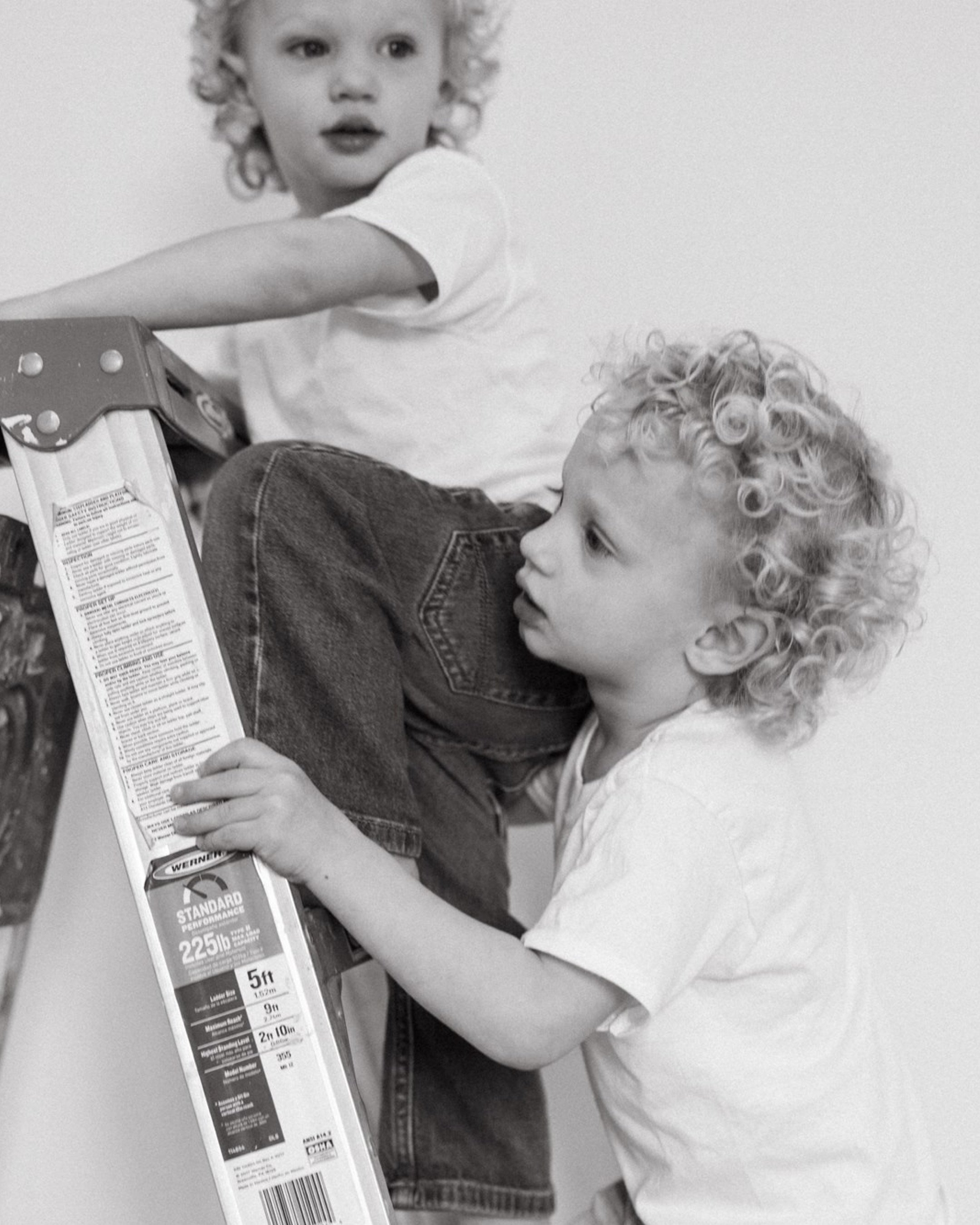 The Christensen boys playing around on their Dad&rsquo;s ladder, hanging around in the bedroom of the home they&rsquo;re building. Every time I spend time with this family I feel like I&rsquo;m a part of it, playing with the kids and watching them pl