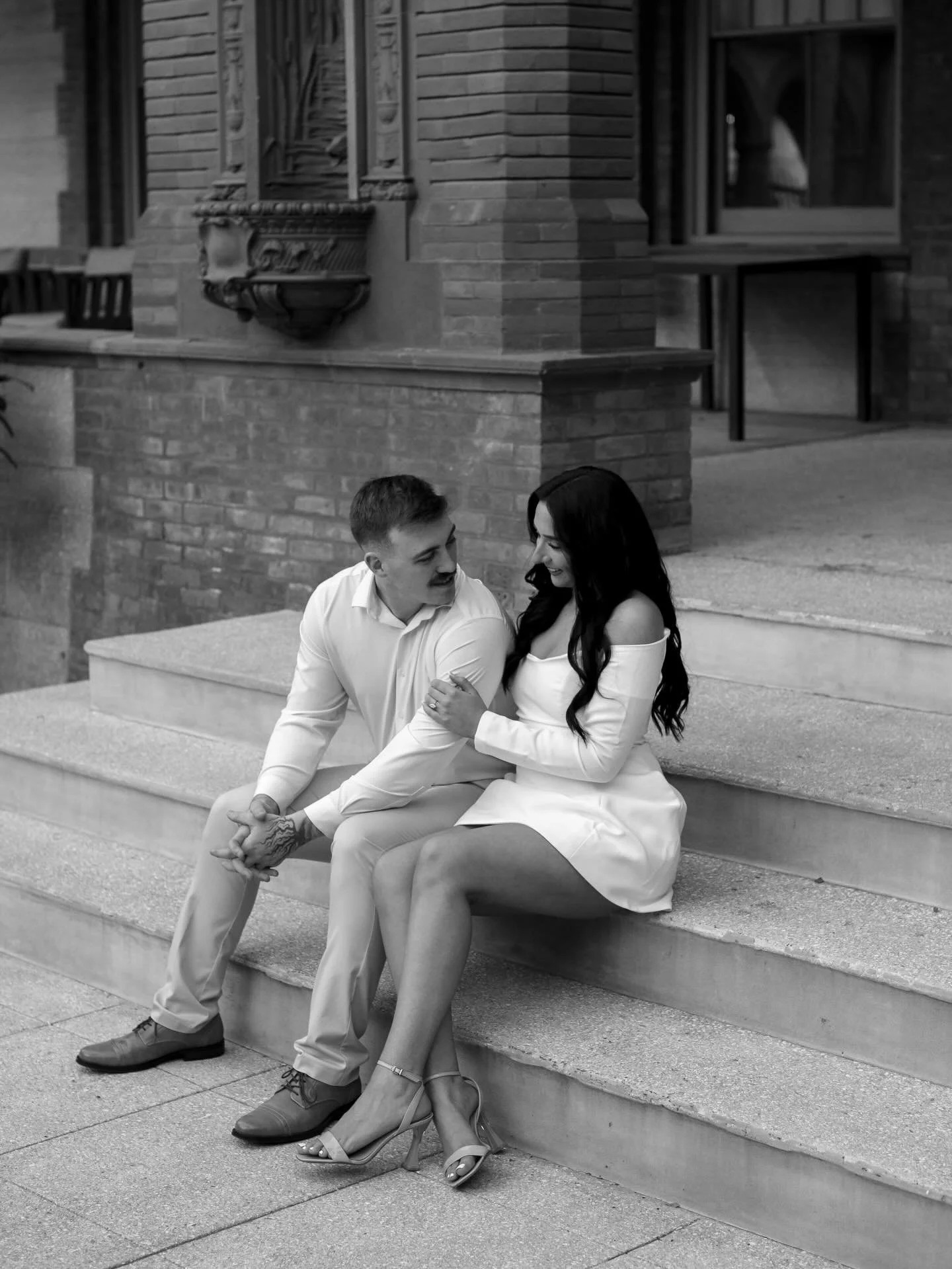 Kayleigh + Joseph&rsquo;s classy engagement shoot in the historic city of St. Aug 🤍✨🖤 so much sweetness between these two. Kayleigh has been in front of my camera a few times before and I always love seeing her beautiful face 🫶🏻