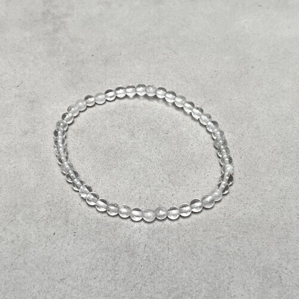 Crystal Bracelet – Clear Quartz – 4mm Round Beads