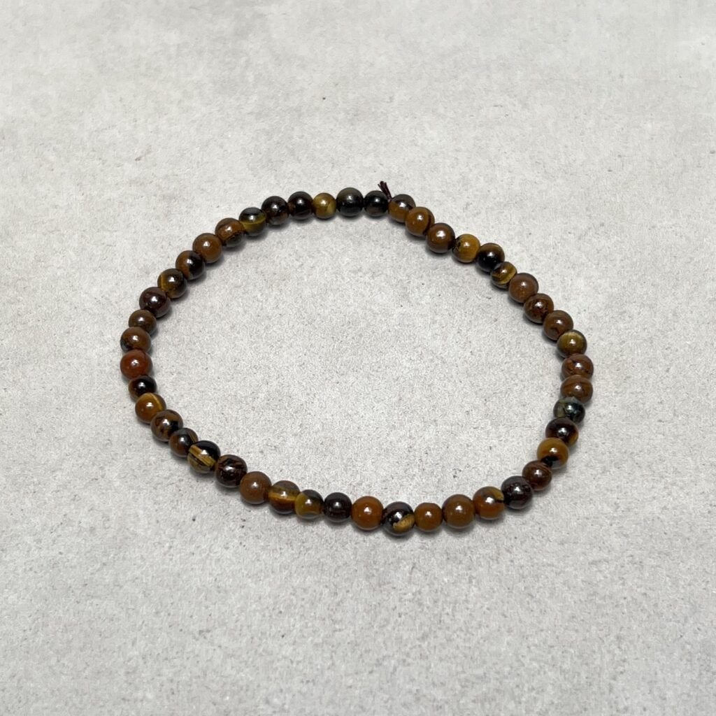 Crystal Bracelet – Tiger Eye – 4mm Round Beads