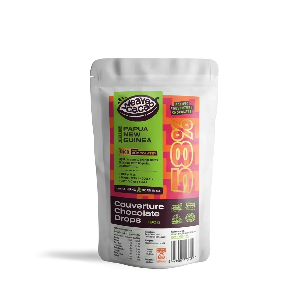 Weave Cacao – 58% Couverture Chocolate Drops – 190g