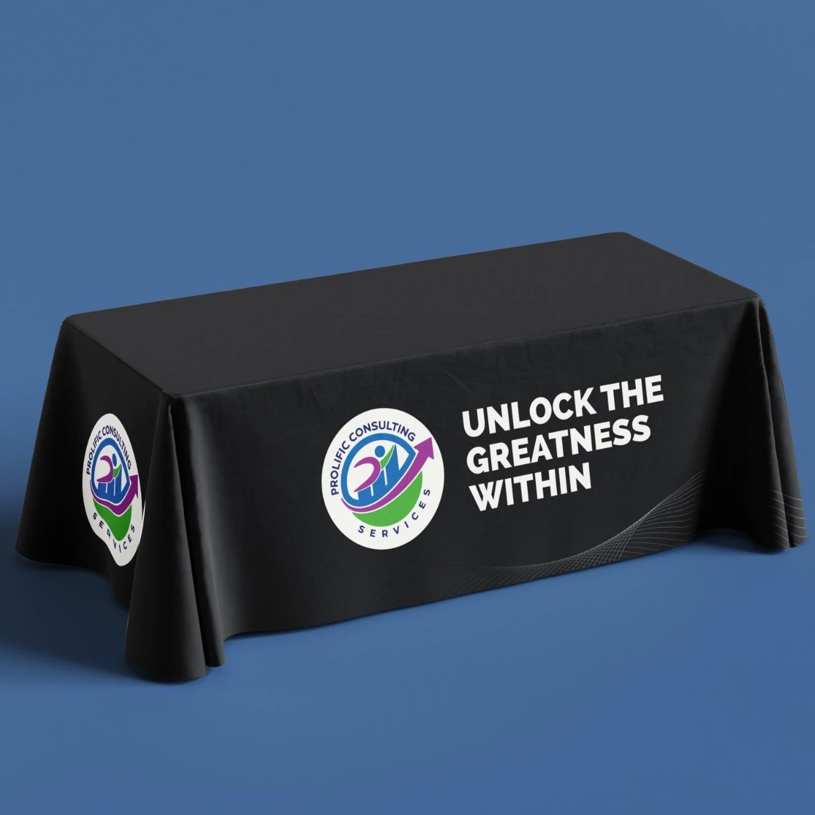 He had no idea what his table cover should look like. So we found the answer in his mission.

Rashaun, founder of @pcsunlimited Prolific Consulting Services, reached out to Post Heritage for an 8 foot table cover for an upcoming event. He did not hav