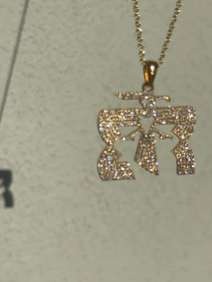 I love making unique pieces like this. 💛 A custom, iced out pendant made to match all the logo swag for the Birdie Ranch! 🦅 

Placed on a 22 inch long chain so the piece can be layered and worn long. 1.6 carats of natural diamonds.

Ready for your 
