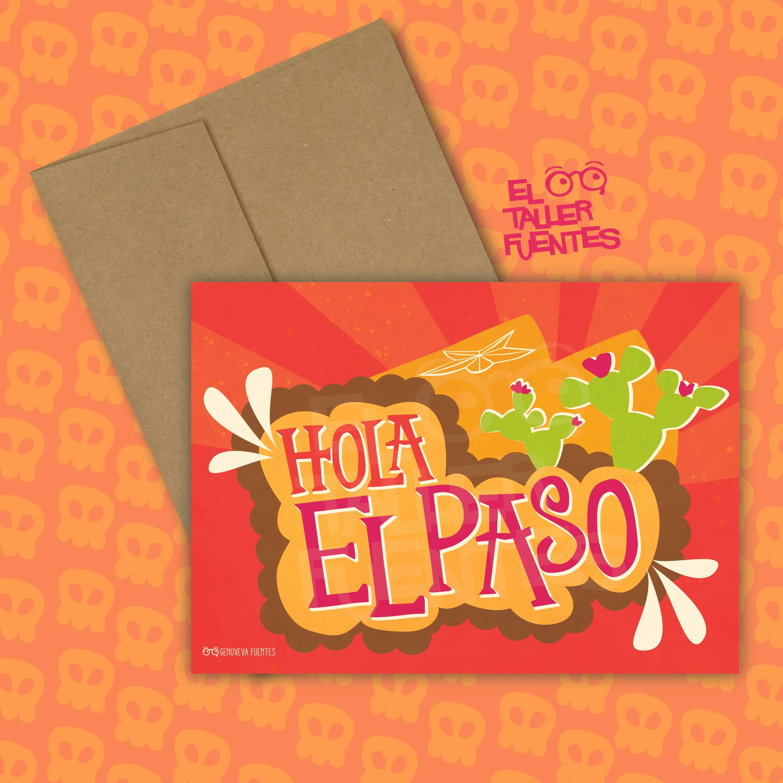 ELTALLERFUENTES-notecardHolaElPasoOrange.jpg