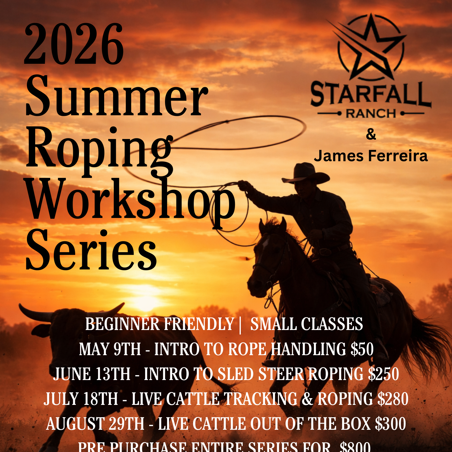 June 13, 2026 - Intro to sled steer roping w/ James Ferreira (#2 in series)