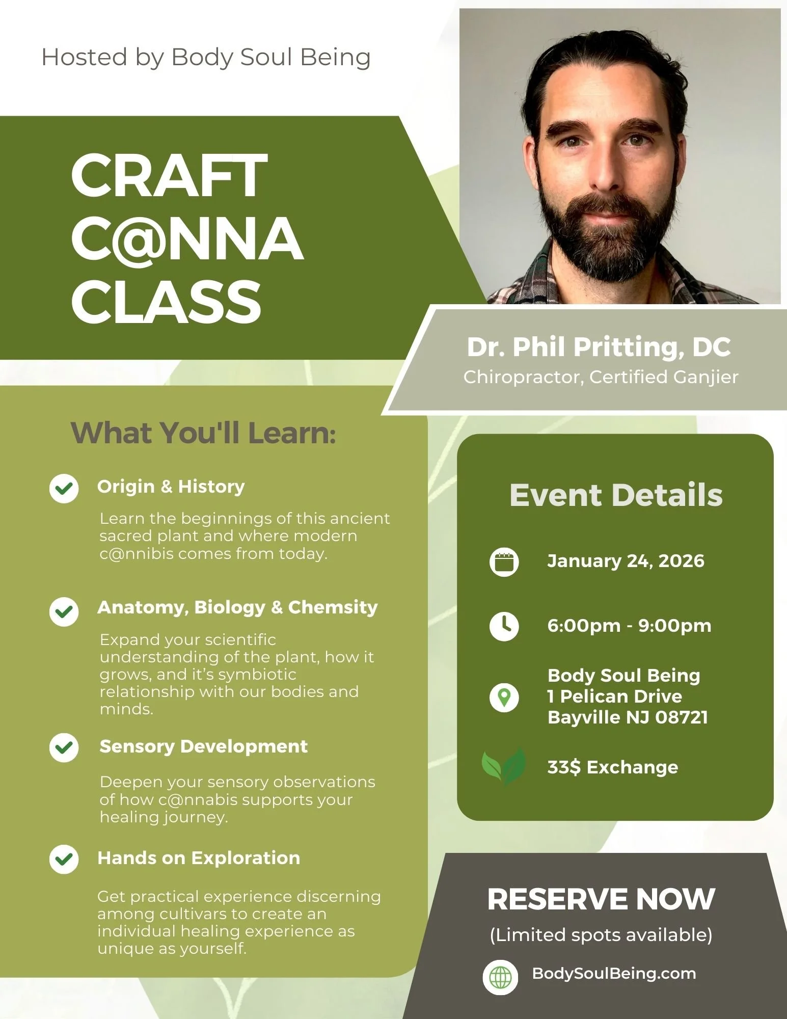 Craft C@nna Class w Dr Phil Pritting