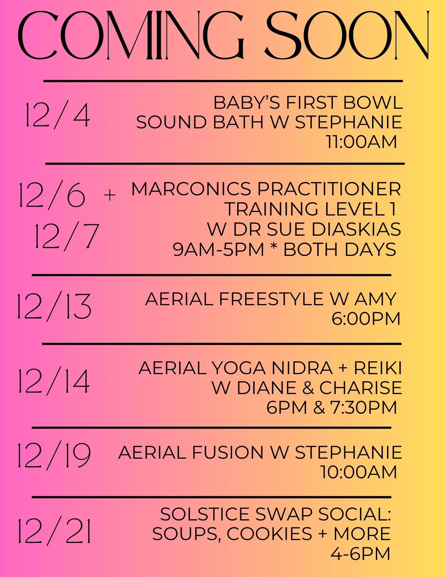 December 2025 event flyer