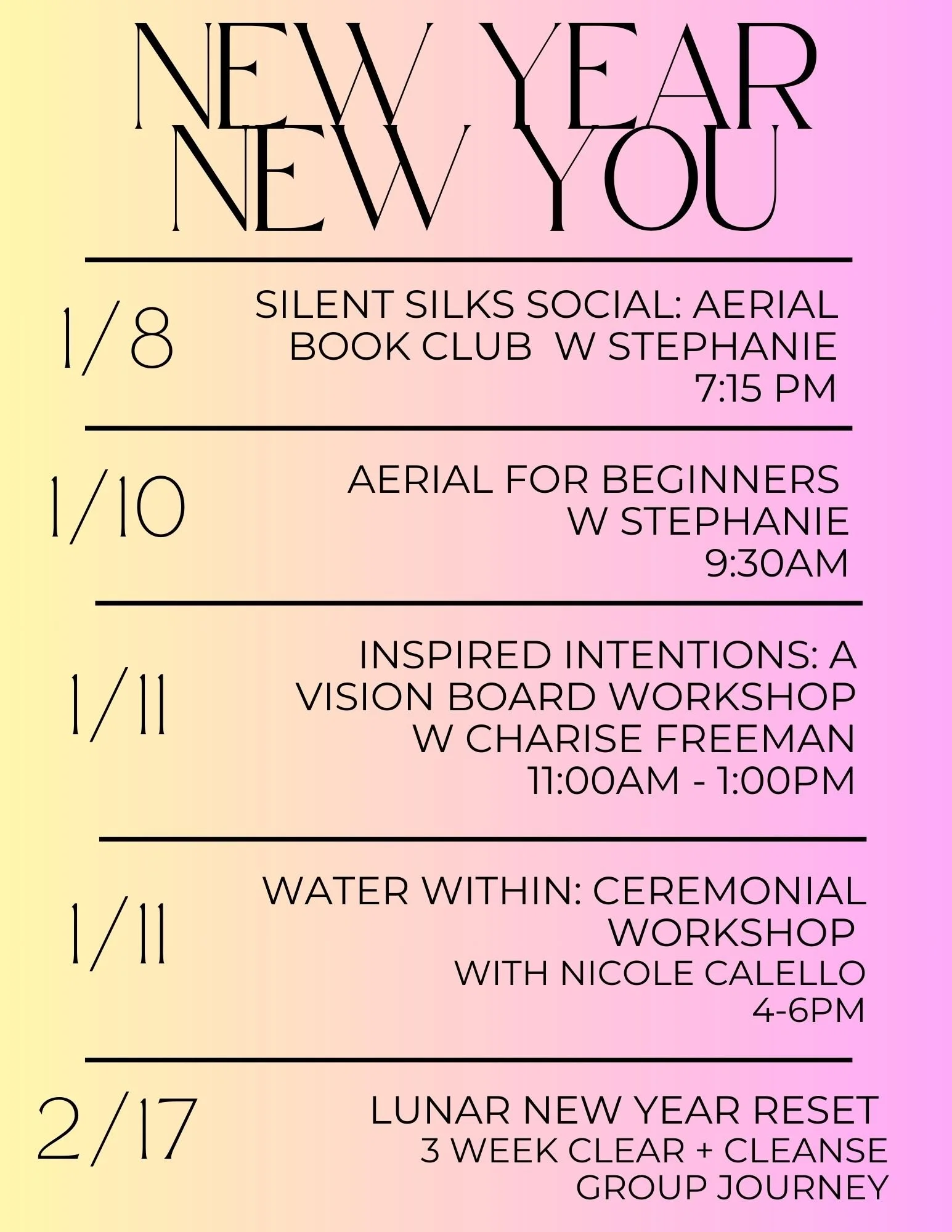 January 2026 event flyer