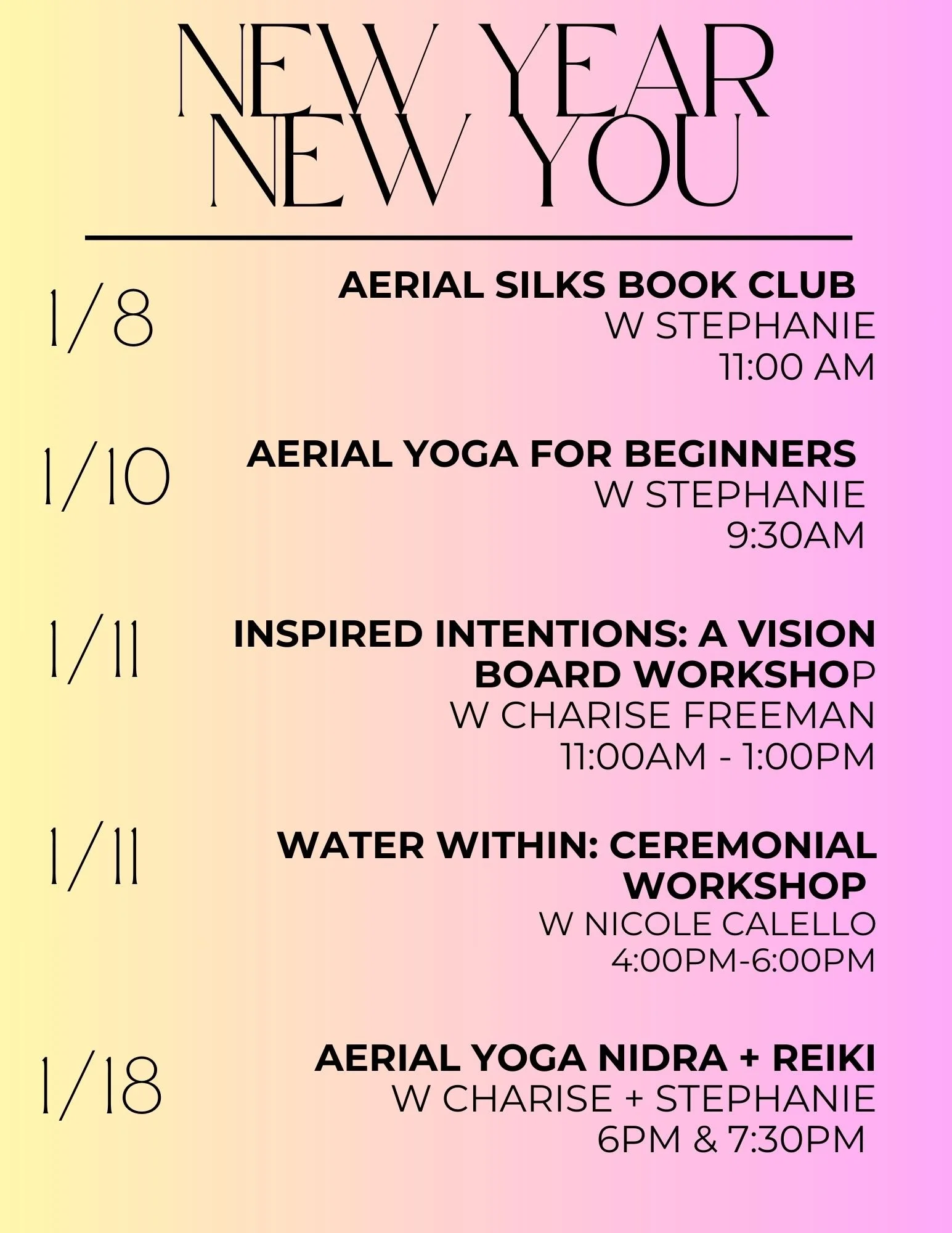 2026 Events Calendar