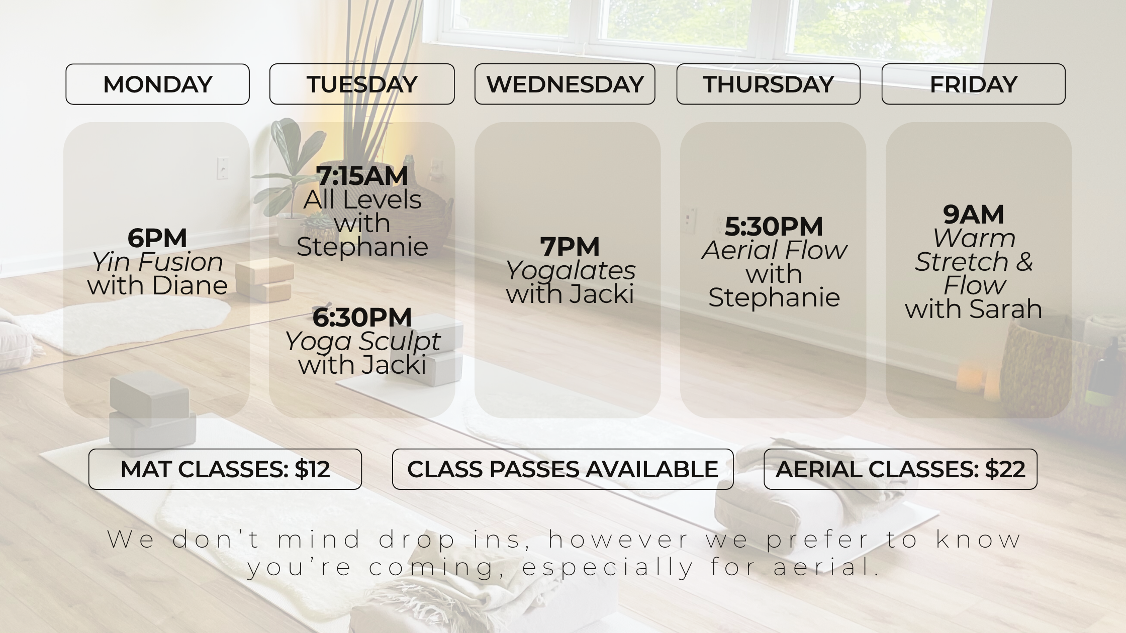 April Yoga Schedule
