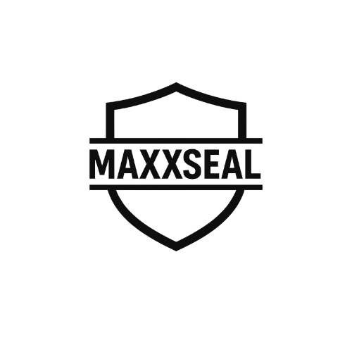 The Maxxseal logo features a strong shield outline with bold lettering at the center, symbolizing protection, durability, and long-lasting performance. The design reflects Maxxseal’s commitment to advanced sealing solutions to protect RV roofs.