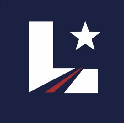 The Liberty RV Roofing logo features a bold white letter “L” with a star above and a stylized roadway below, set against a deep blue background. The design reflects reliability, craftsmanship and the freedom of the open road.