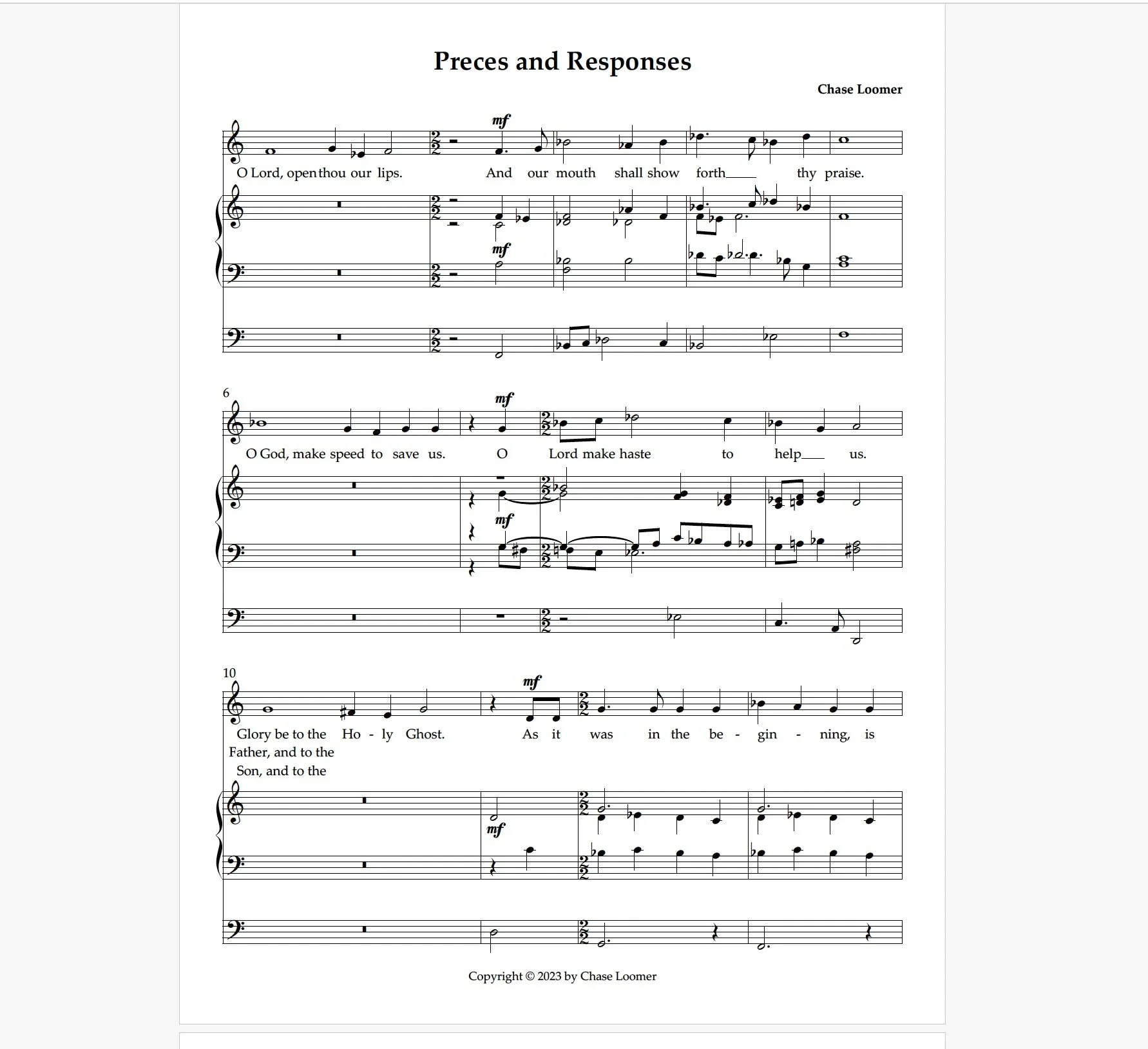 Preces and Responses