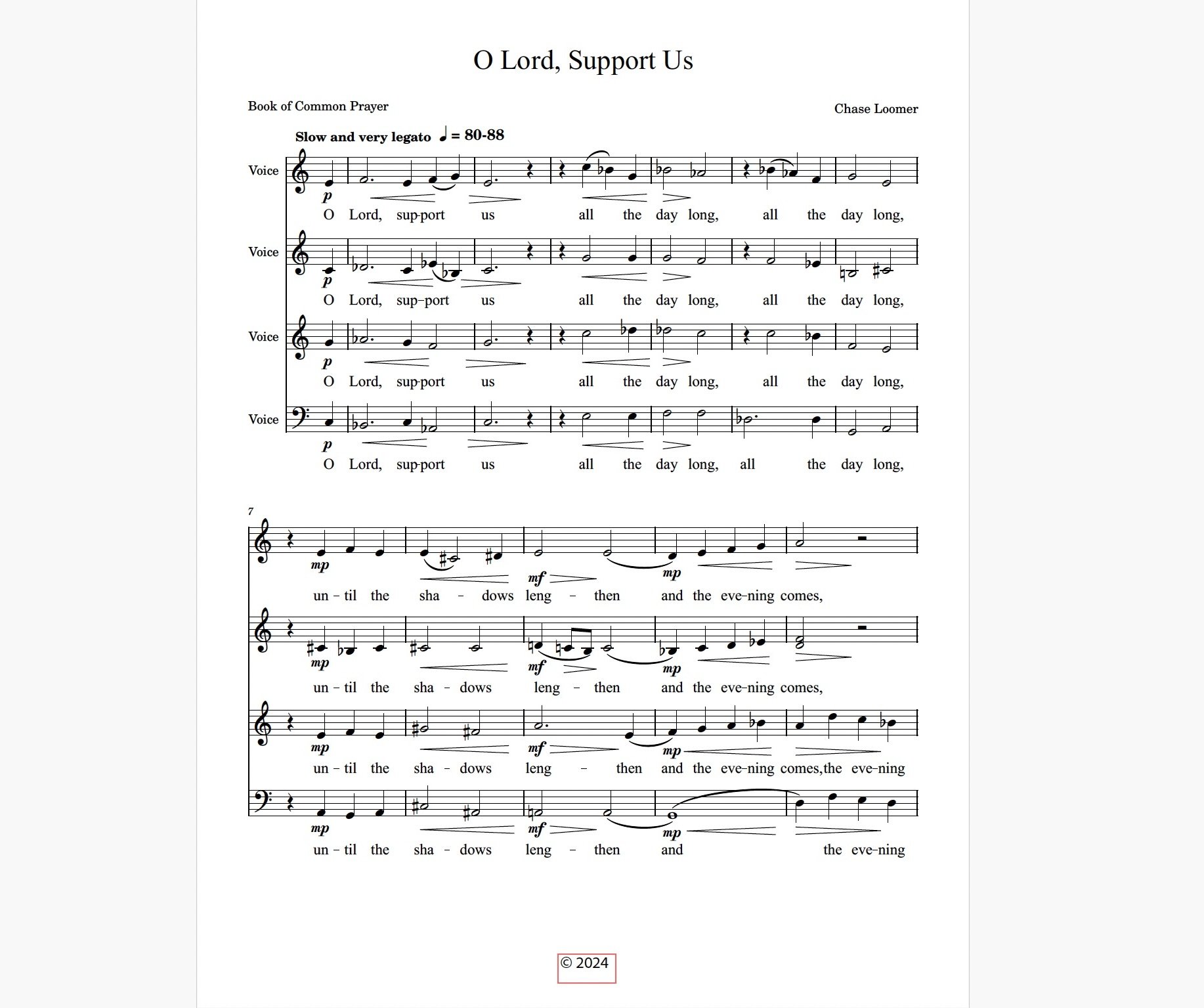 O Lord, Support Us