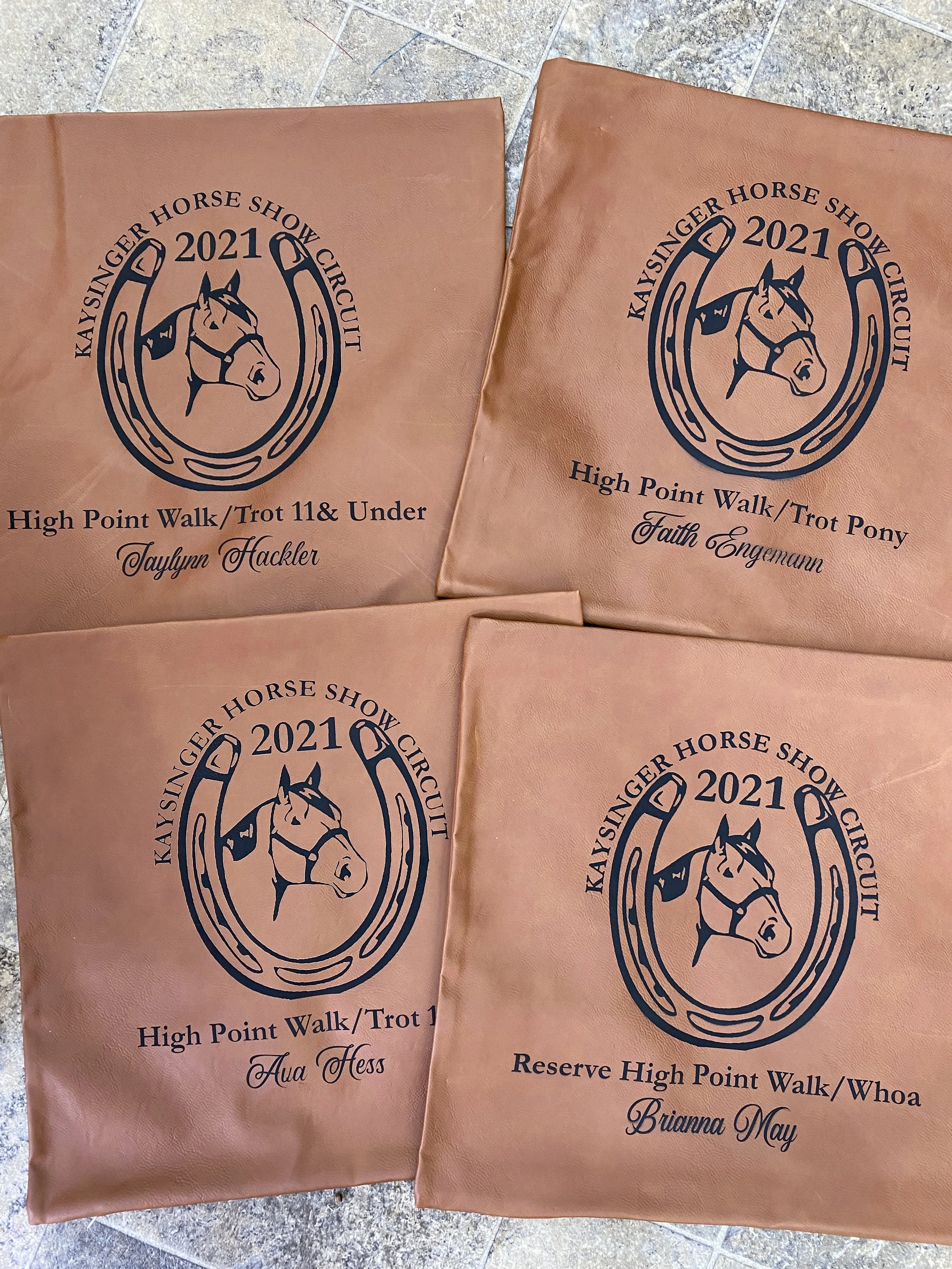 Engraved Leatherette Pillows