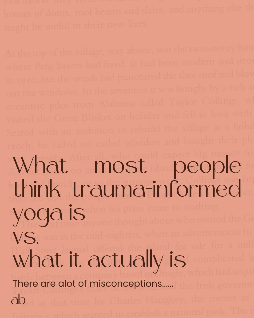 Most people think trauma-informed yoga is soft, whispered, hands-off, or reserved only for people living with trauma.

Some even think it&rsquo;s designed to heal trauma (that would be a big red flag for me just FYI)

But it&rsquo;s so much more laye
