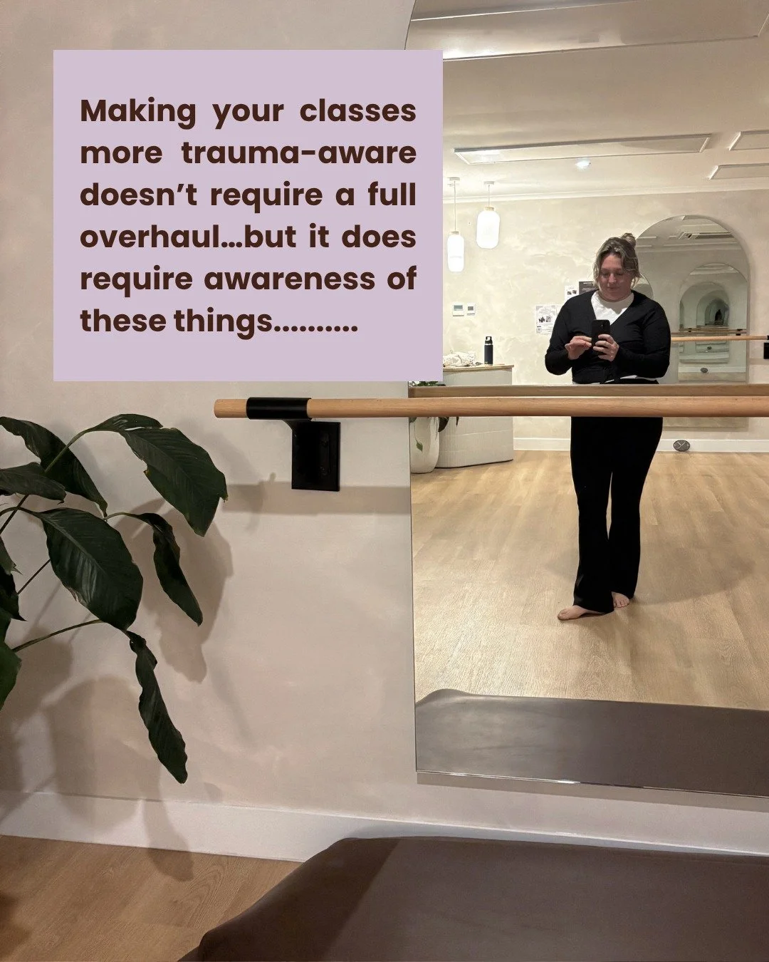 The thing I get asked the most is where do I even start with weave more trauma aware and informed principles into my classes. Firstly, don't over think it &amp; its absolutely not something to fear. 

Approach it the same you would as your yoga pract