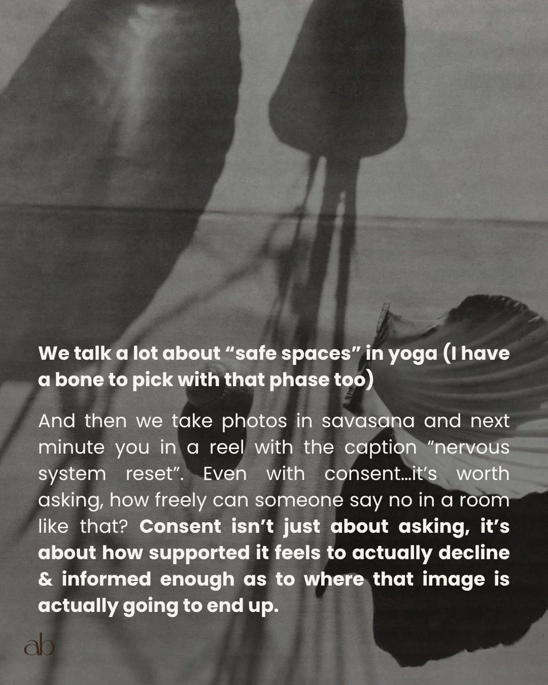 How can we as teachers be speaking about being present when we have our phones out scanning the room? 

It just all feels so proformative, can we not just come to a class and practice these days?