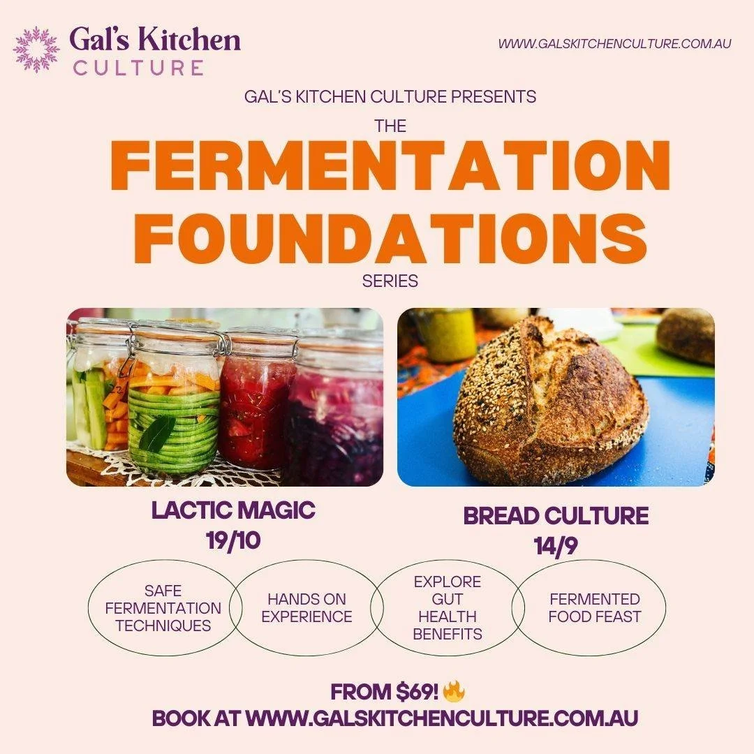 Curious about fermentation? 🤔 Check out the Fermentation Foundations series and learn to make your own gut-loving goodies at home!
It's the perfect unique gift! 🎁 Vouchers are available now.
Classes start from $69. Upcoming events:
Bread Culture - 