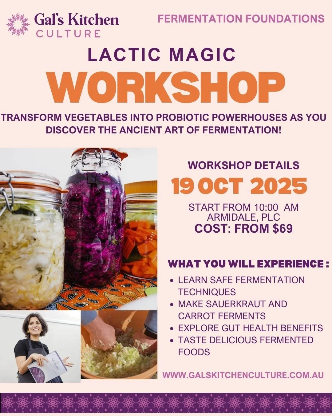 Ready to master the art of vegetable fermentation? Join the upcoming Lactic Magic workshop! ✨

Learn the techniques to safely and deliciously ferment your own veggies at home.

🗓️ Dates don't suit your schedule? No problem! Gather a group of 6 or mo