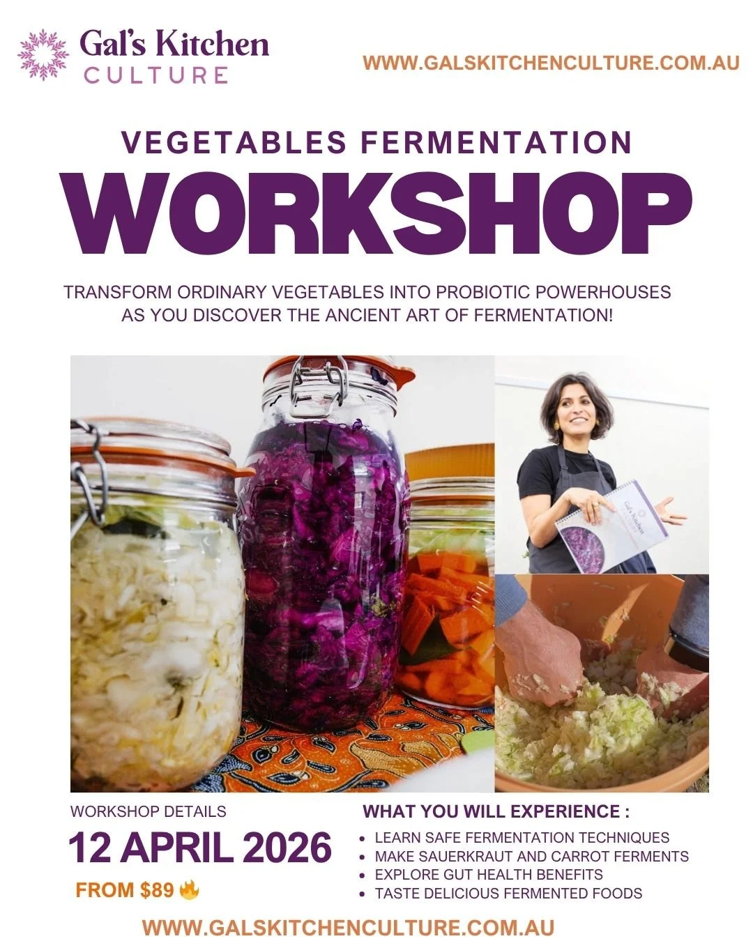 Ready to give your gut some love? 🥬✨ Join us for our 'Vegetable Fermentation' workshop and discover the science behind vegetable fermentation!

In this hands-on session, you&rsquo;ll learn the time-tested techniques to create your own probiotic-rich