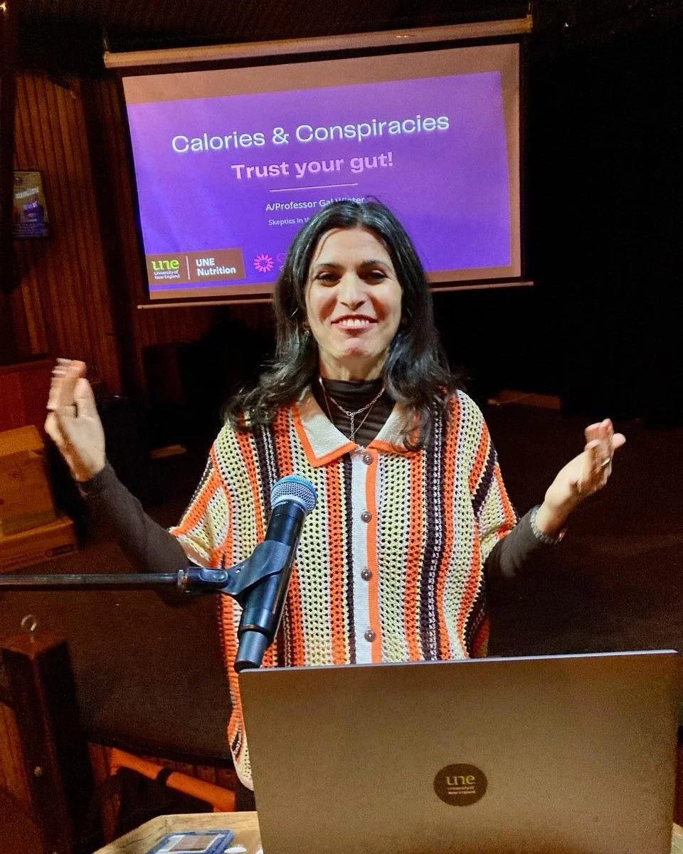 Could I be more pleased with myself?
Had the best time at Skeptics In the Pub talking to an enthusiastic audience of 172 at Armidale&rsquo;s Welder&rsquo;s Dog Brewery about
Calories &amp; Conspiracies.

Read all about it at https://blog.une.edu.au/p