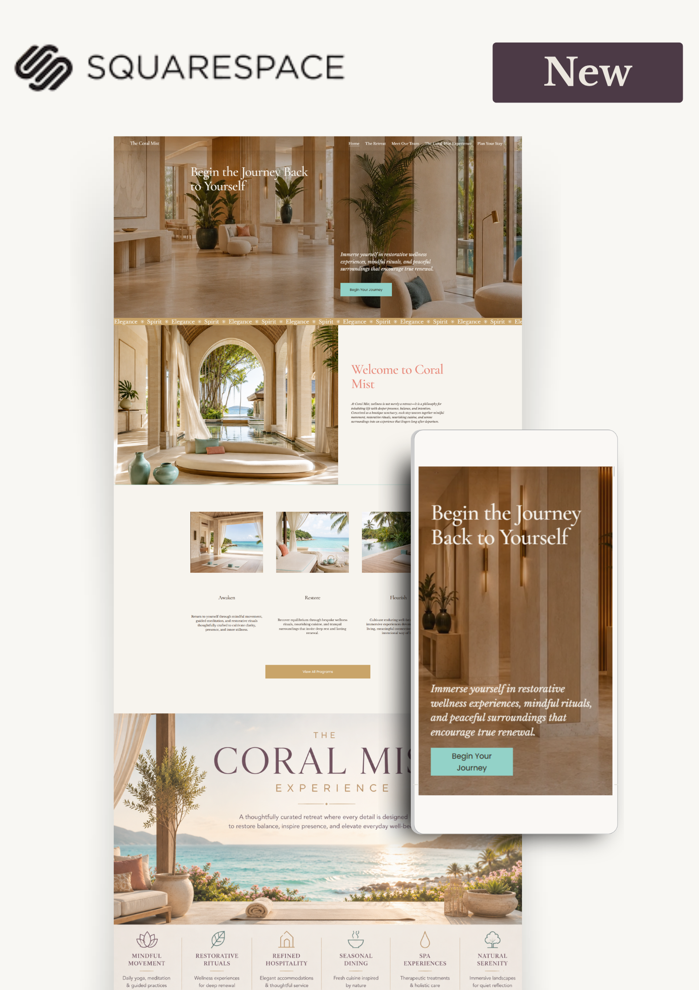 Coral Mist Squarespace Website Template