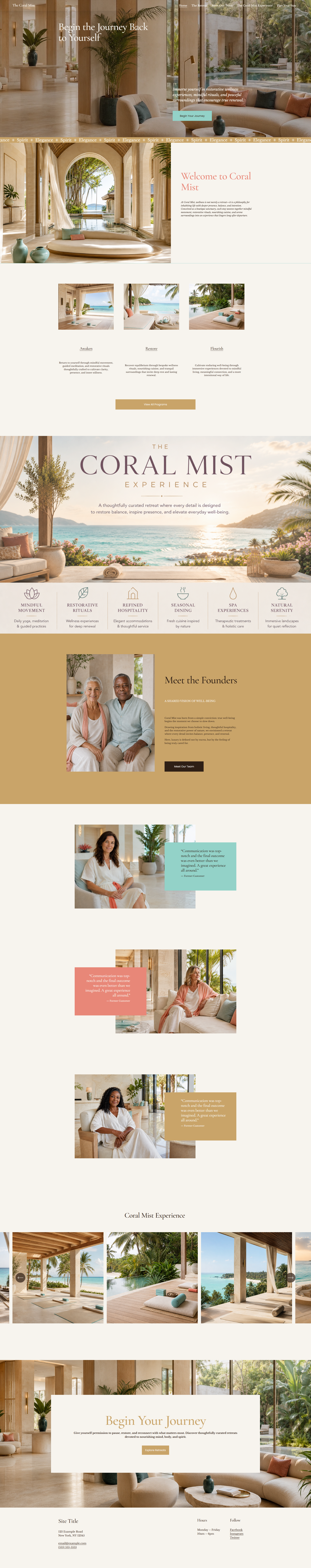 Coral Mist Squarespace website template