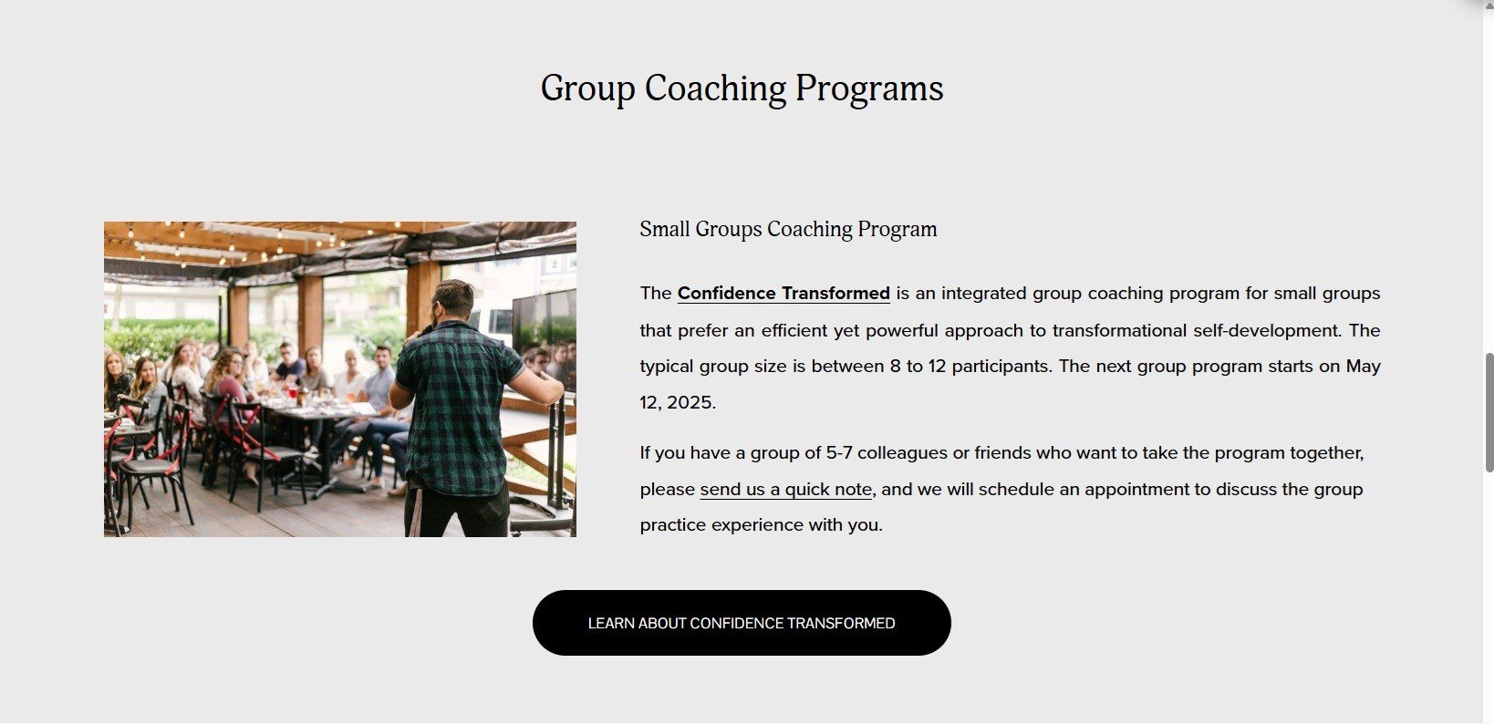 Confidence Coaching Program Summary