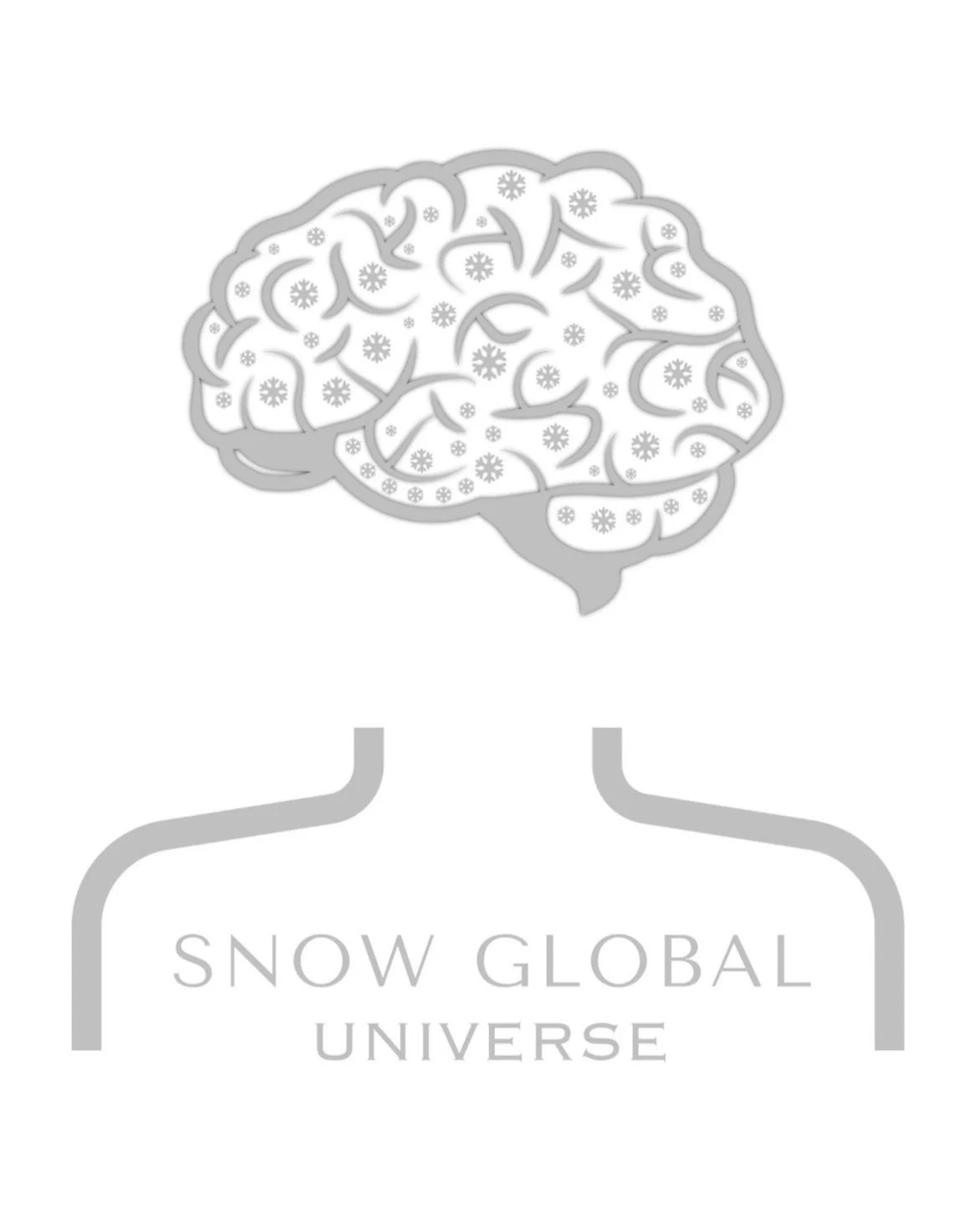 Illustration of a brain with snowflakes inside and the words 'Snow Global Universe' below it.