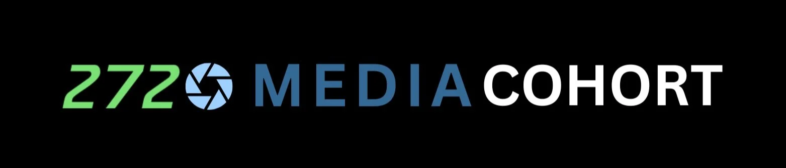 Logo with text '2720 Media Cohort' featuring a camera aperture icon.