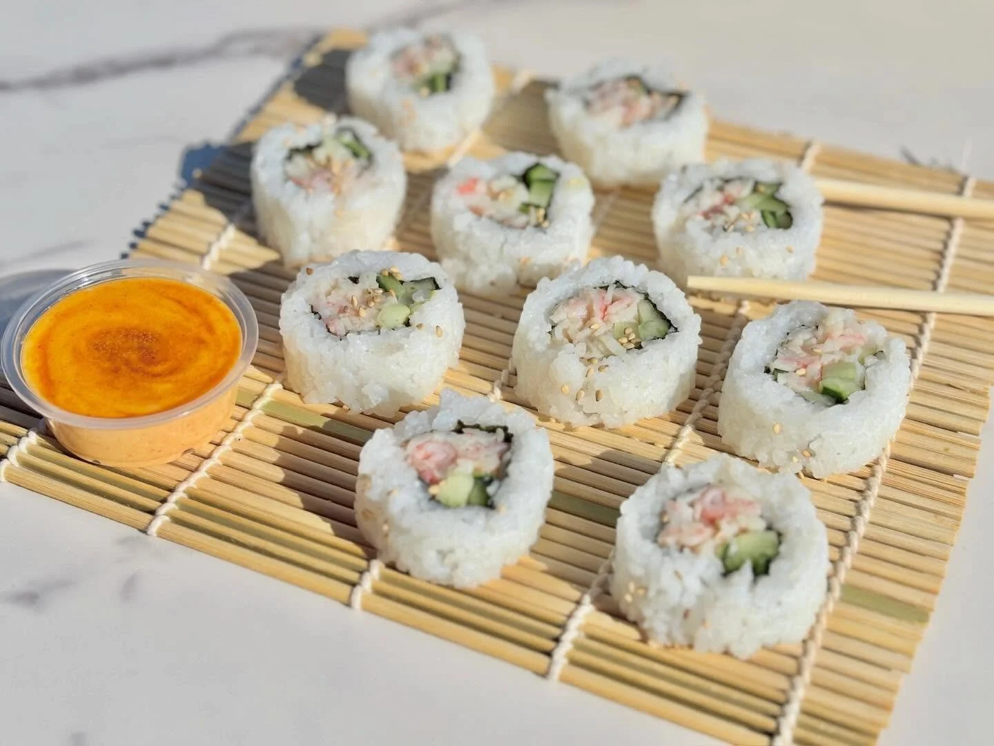 The NEW and highly requested Cali Krab Roll is here! 🌊

Made with ZERO preservatives, moisturizers, or RED40, this all-natural roll is a perfect fusion of Californian and Japanese cuisine!

So, come on by today for a refreshing bite of our Cali Krab