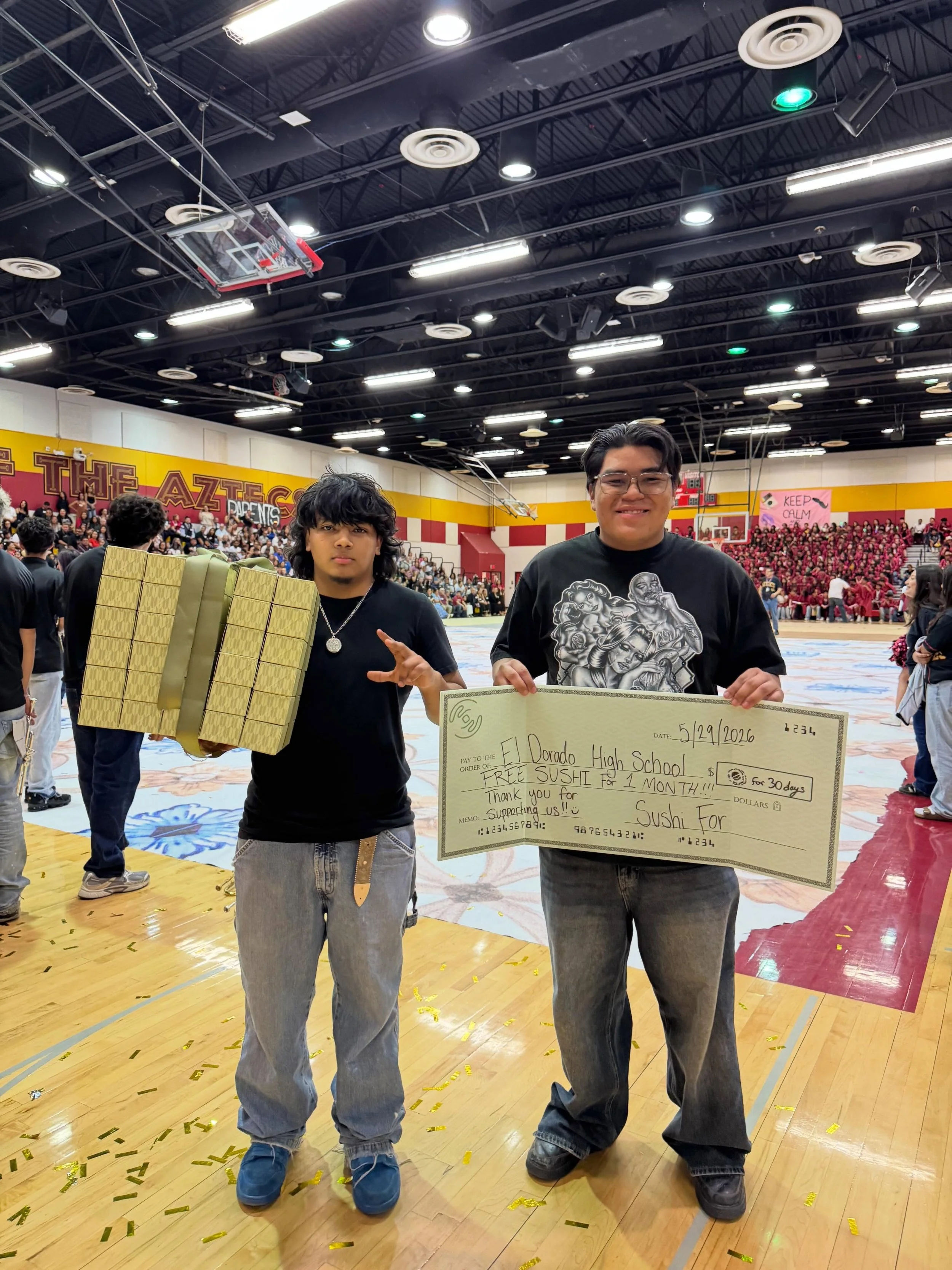 For the past year, El Dorado High School students have been a huge part of our story. Many of you have filled our lunch rush, supported our small business, and helped Sushi For grow into what it is today.

As a small thank you, we joined El Dorado&rs
