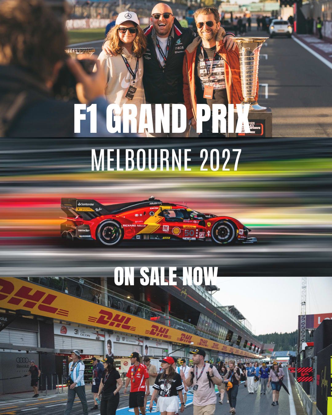 Your F1&reg; experience starts here!

F1&reg; Experiences Official Ticket Packages are NOW ON SALE for the Formula 1&reg; Australian Grand Prix in Melbourne, 2&ndash;4 April 🇦🇺

Think prime Grandstand seating, premium hospitality, Pit Lane Walks, G