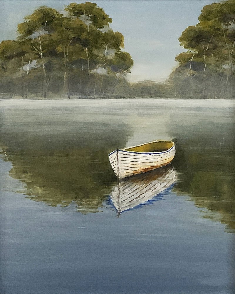 This peaceful wall art titled Mist, by Daylesford artist Pam Gleeson, sold in 2023.