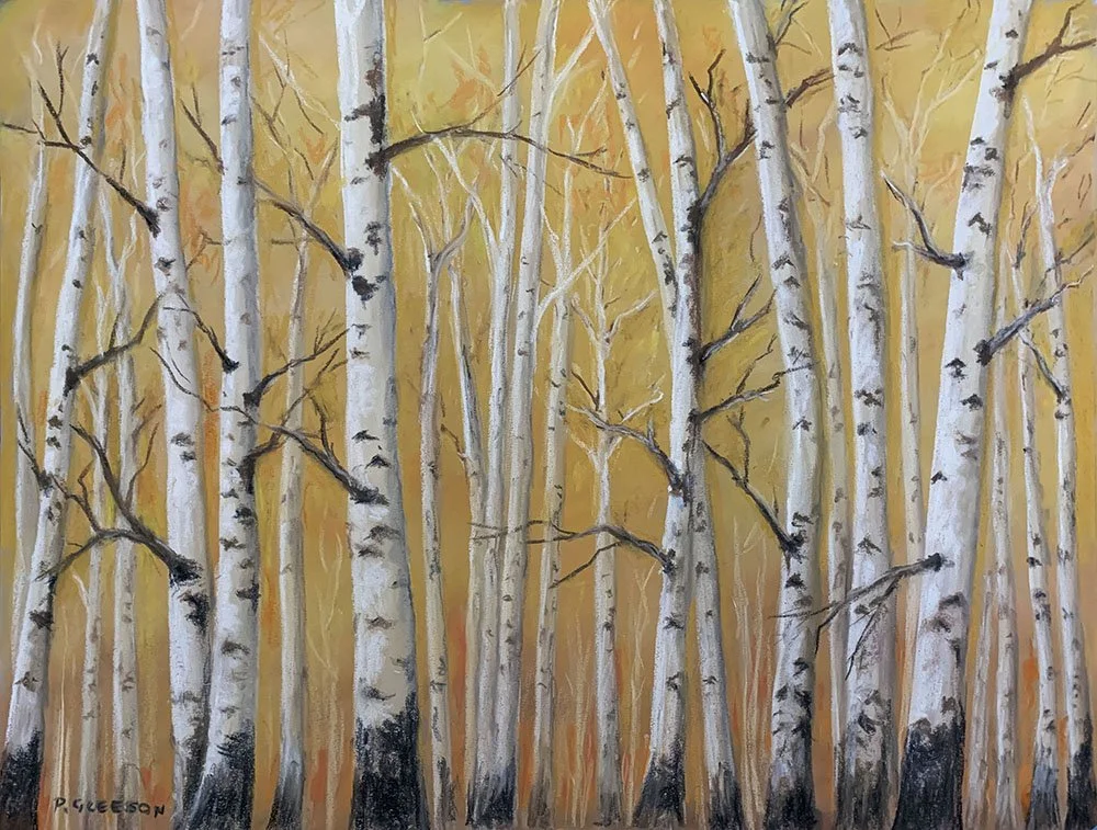 This pastels on paper wall art titled Autumn, by Daylesford artist Pam Gleeson, sold in 2024.