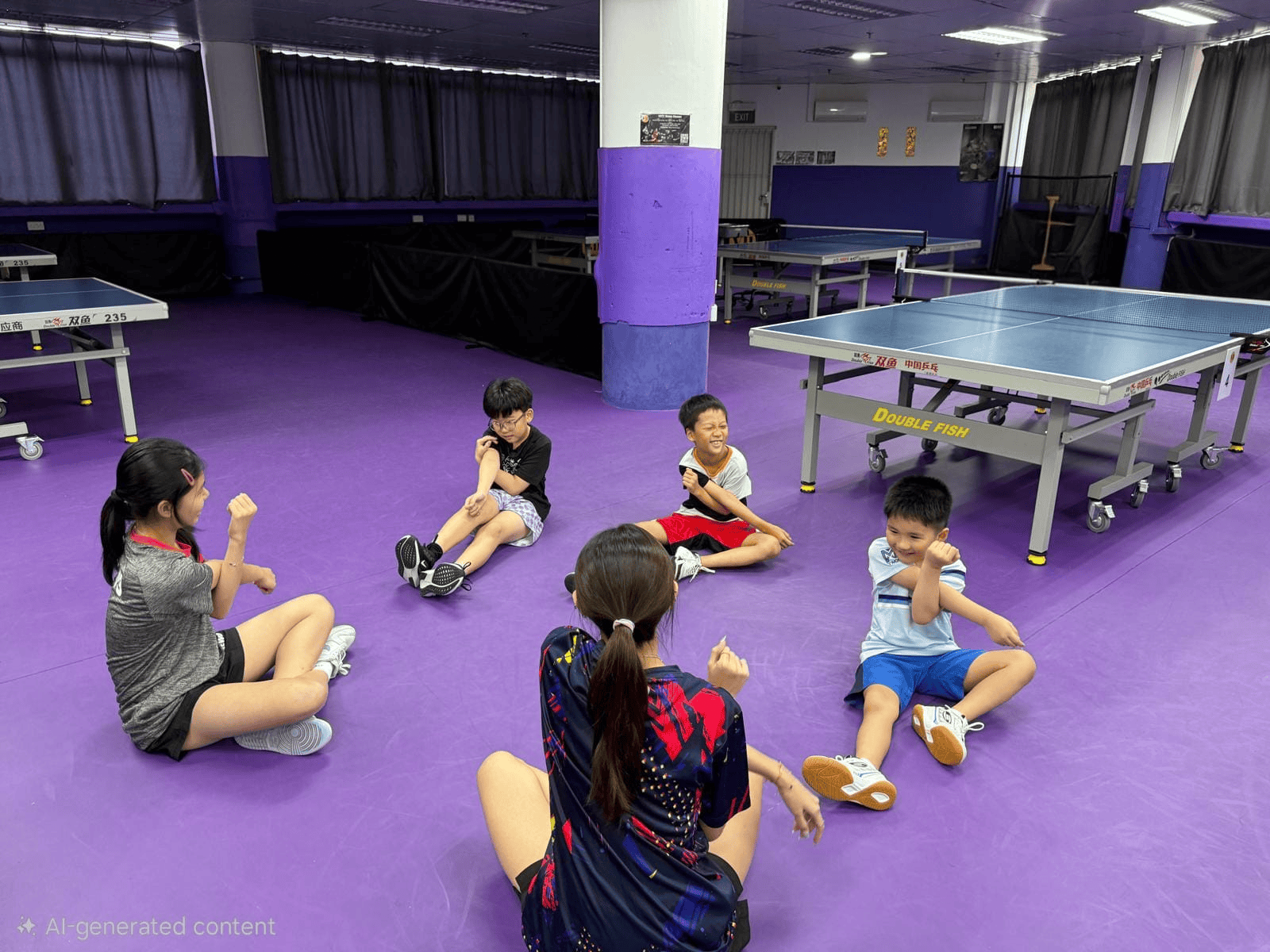 kids table tennis training singapore group coaching session