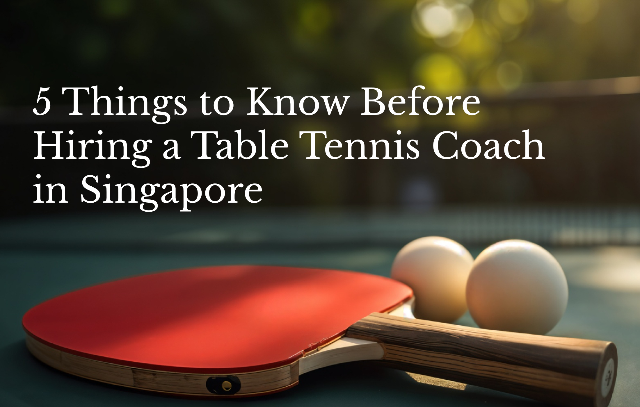 5 Things to Know Before Hiring a Table Tennis Coach in Singapore