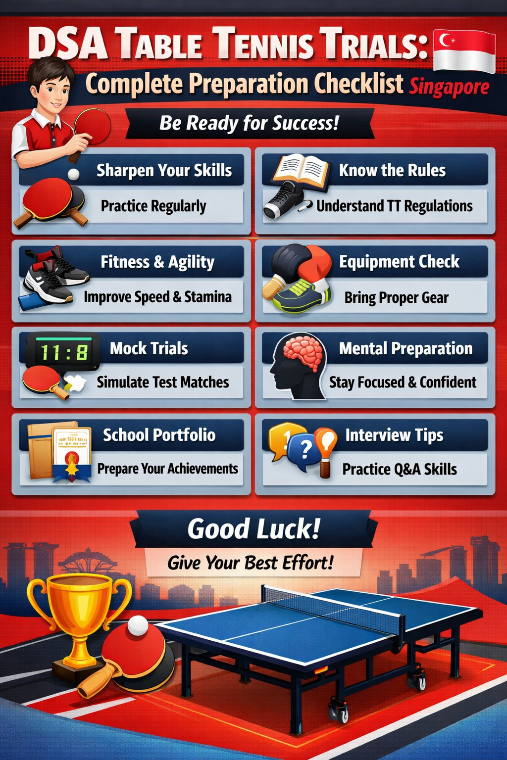 DSA Table Tennis Trials: Complete Preparation Checklist Singapore