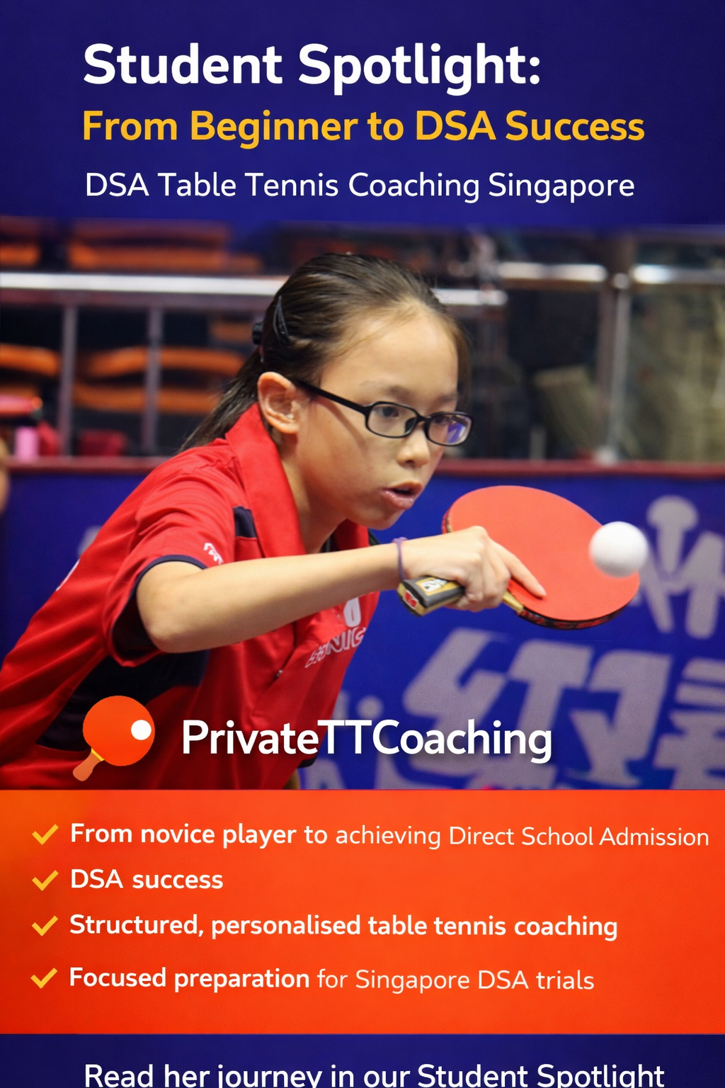 Student Spotlight: From Beginner to DSA Success – DSA Table Tennis Coaching SingaporePlayer Spotlight | PrivateTTCoaching