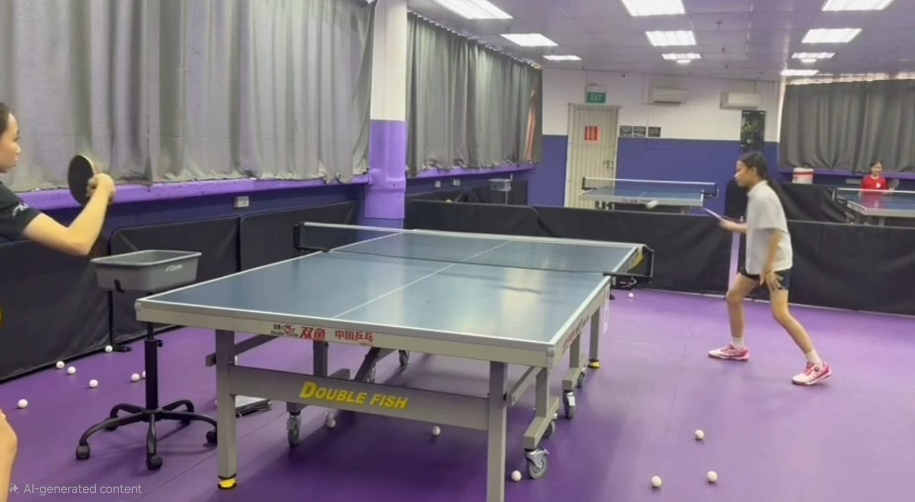 girls table tennis coaching singapore indoor session