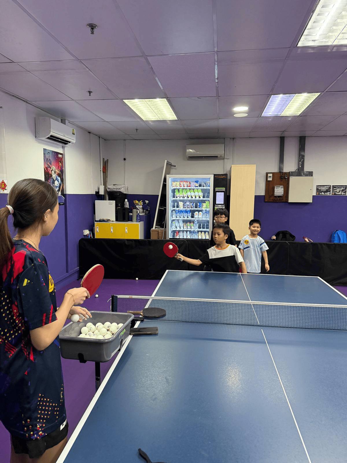 kids table tennis coaching singapore training session