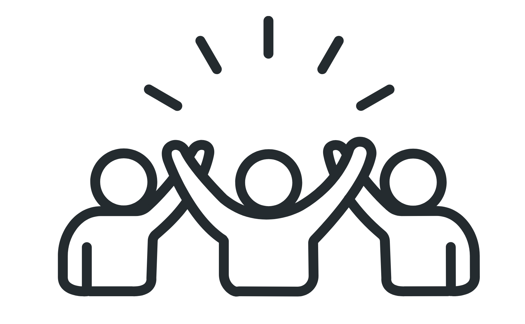 Group of people celebrating success representing teamwork and collaboration