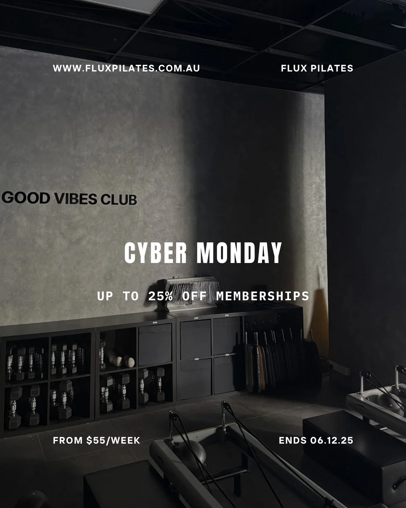 If you&rsquo;ve been silently stalking our memberships, now&rsquo;s the time.
Cyber Monday. Up to 25% off.
Comment 🖤 for the details and a cheeky bonus.

#fluxpilates #stleonards #cybermonday #pilatesstudio#reformer #crowsnest