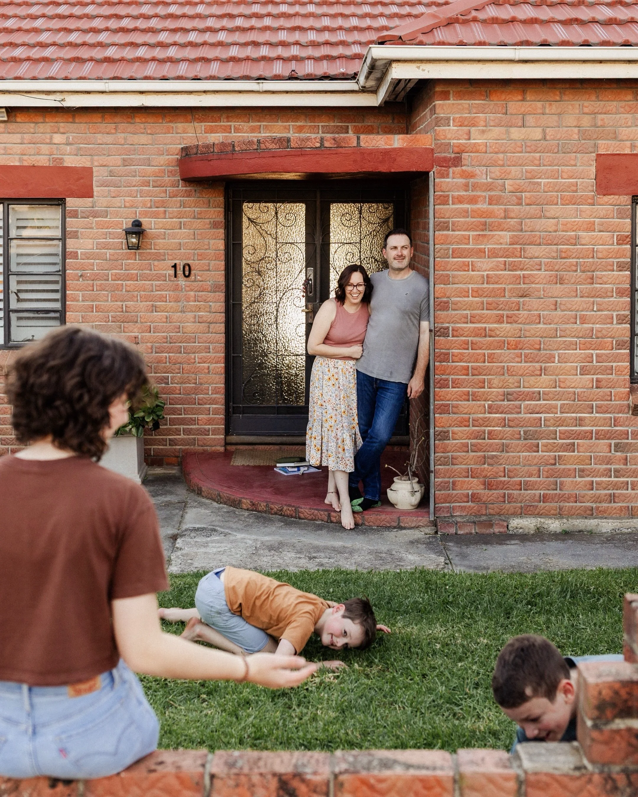 Nothing fancy, no pressure to perform, just you and your favourite people out the front of your family home. 

Absolute perfection!